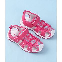 Cute Walk by Babyhug Velcro Closure Sandals with Floral Print - Purple