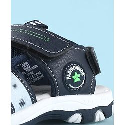 Cute Walk by Babyhug Solid Color Sandals With Velcro Closure - Navy Blue