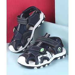 Cute Walk by Babyhug Solid Color Sandals With Velcro Closure - Navy Blue