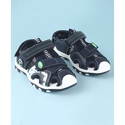 Cute Walk by Babyhug Solid Color Sandals With Velcro Closure - Navy Blue