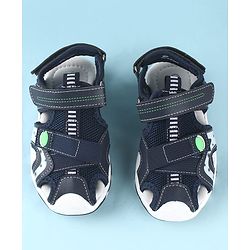 Cute Walk by Babyhug Solid Color Sandals With Velcro Closure - Navy Blue