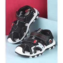 Cute Walk by Babyhug Solid Color Sandals With Velcro Closure - Navy Blue