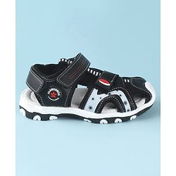 Cute Walk by Babyhug Solid Color Sandals With Velcro Closure - Navy Blue