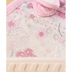 Cute Walk by Babyhug Velcro Closure Shoes with Floral Print & Sequin Detailing - Pink