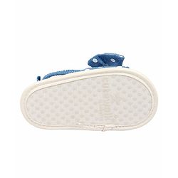 Cute Walk by Babyhug Booties With Polka Dot Print & Back Strap- Blue