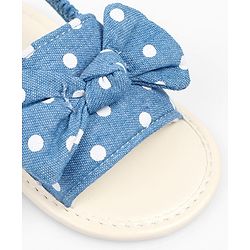 Cute Walk by Babyhug Booties With Polka Dot Print & Back Strap- Blue