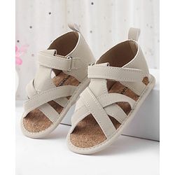 Cute Walk by Babyhug Solid Booties With Velcro Closure - White