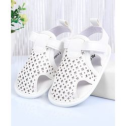 Cute Walk by Babyhug Booties With Star Design & Velcro Closure - White