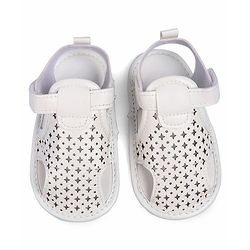 Cute Walk by Babyhug Booties With Star Design & Velcro Closure - White