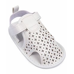 Cute Walk by Babyhug Booties With Star Design & Velcro Closure - White