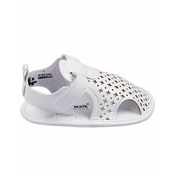 Cute Walk by Babyhug Booties With Star Design & Velcro Closure - White