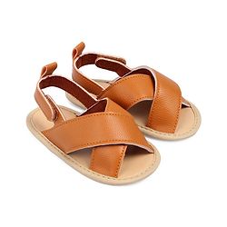 Cute Walk by Babyhug Solid Booties With Velcro Closure - Brown