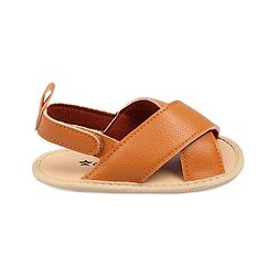 Cute Walk by Babyhug Solid Booties With Velcro Closure - Brown