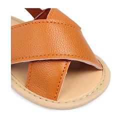 Cute Walk by Babyhug Solid Booties With Velcro Closure - Brown