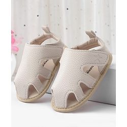 Cute Walk by Babyhug Solid Booties With Textured Design - White