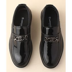 Cute Walk by Babyhug Slip On Solid Oxford Shoes - Black