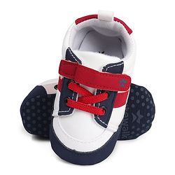 Cute Walk by Babyhug Booties With Velcro Closure & Lace Detailing  & Brand Text Print -Maroon