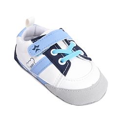 Cute Walk by Babyhug Booties With Velcro Closure & Lace Detailing  & Brand Text Print -Maroon