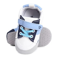 Cute Walk by Babyhug Booties With Velcro Closure & Lace Detailing  & Brand Text Print -Maroon