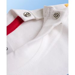 Babyhug Disney Single Jersey Knit Full Sleeves Cut & Sew T-Shirt with Mickey Mouse Graphic & Badge Detailing - Multicolor