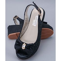 Cute Walk By Babyhug Peep Toes - Black - Size 27 Black