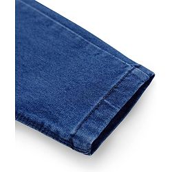 Babyhug Solid Color Denim Capri with Stretch - Navy Blue