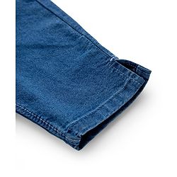 Babyhug Solid Color Denim Capri with Stretch - Navy Blue