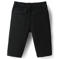 Babyhug Solid Color Denim Capri with Stretch - Navy Blue