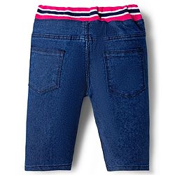 Babyhug Denim Washed Capri - Navy Blue