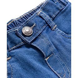 Babyhug Denim Full Length Washed Jeans With Stretch - Navy Blue