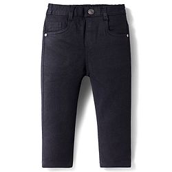 Babyhug Denim Full Length Washed Jeans With Stretch - Navy Blue