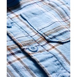 Babyhug Cotton Woven Full Sleeves Checkered Shirt & Pant Set - Blue & Khaki