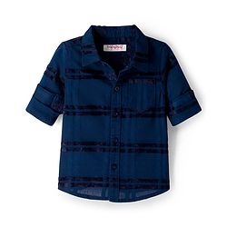 Babyhug Cotton Woven Full Sleeves Checkered Shirt & Trouser Set - Navy Blue