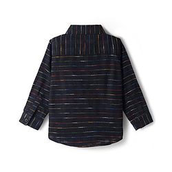 Babyhug Cotton Woven Full Sleeves Striped Shirt & Trouser Set - Black
