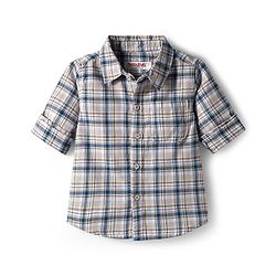 Babyhug Cotton Woven Full Sleeves Checks Shirt & Denim Jeans Set - Blue