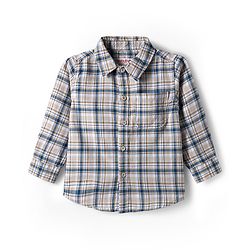 Babyhug Cotton Woven Full Sleeves Checks Shirt & Denim Jeans Set - Blue