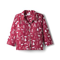 Babyhug Cotton Woven Full Sleeves Co-ords Night Suit With  Tree Print - Maroon