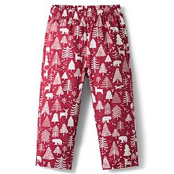 Babyhug Cotton Woven Full Sleeves Co-ords Night Suit With  Tree Print - Maroon