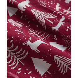 Babyhug Cotton Woven Full Sleeves Co-ords Night Suit With  Tree Print - Maroon