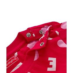 Babyhug Cotton Knit Full Sleeves Co-ord Night Suit With Heart Print - Red