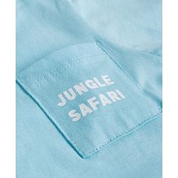 Babyhug 100% Cotton Knit Full Sleeves T-Shirt with Safari Theme Print - Light Blue