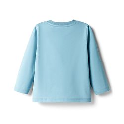 Babyhug 100% Cotton Knit Full Sleeves T-Shirt with Safari Theme Print - Light Blue