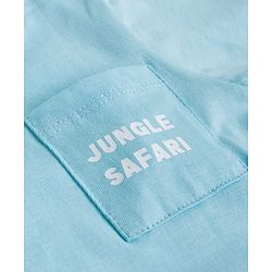 Babyhug 100% Cotton Knit Full Sleeves T-Shirt with Safari Theme Print - Light Blue