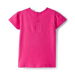 Babyhug Denim Woven Half Sleeves Frock with Inner T-Shirt & Floral Embroidery - Blue