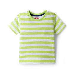Babyhug 100% Cotton Knit Half Sleeves T-Shirts With Tropical Theme Print Pack of 3 - Peach Green & Blue
