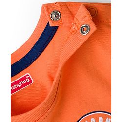 Babyhug 100% Cotton Knit Half Sleeves T-Shirts With Tropical Theme Print Pack of 3 - Peach Green & Blue