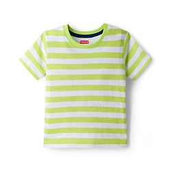 Babyhug 100% Cotton Knit Half Sleeves T-Shirts With Tropical Theme Print Pack of 3 - Peach Green & Blue
