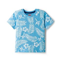 Babyhug 100% Cotton Knit Half Sleeves T-Shirts With Tropical Theme Print Pack of 3 - Peach Green & Blue