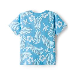 Babyhug 100% Cotton Knit Half Sleeves T-Shirts With Tropical Theme Print Pack of 3 - Peach Green & Blue