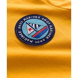 Babyhug 100% Cotton Knit Half Sleeves T-Shirts With Nautical Theme Print Pack of 3 - Yellow Red & Blue